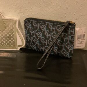 Coach Blue and Black Wristlet Clutch